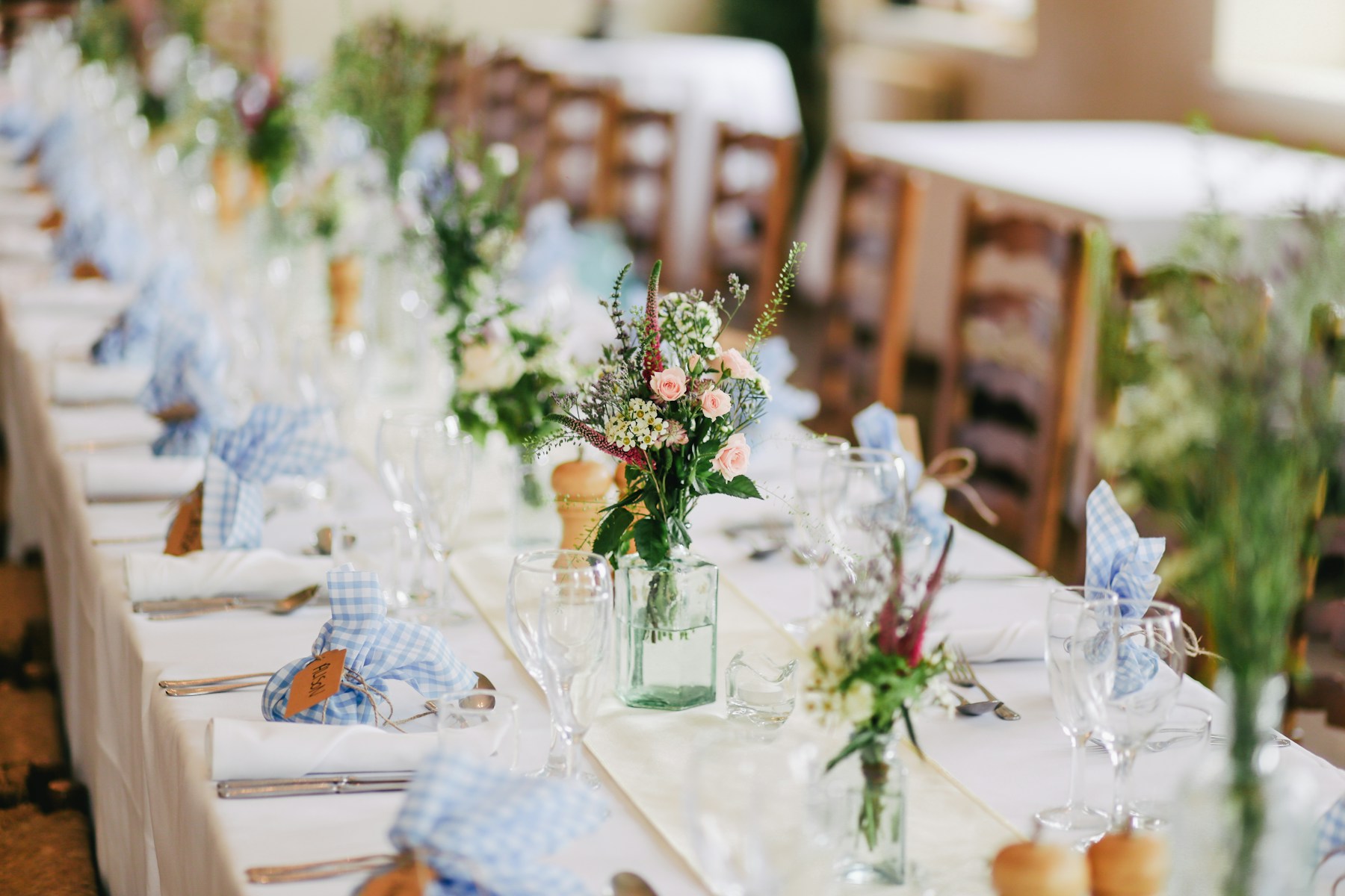 Styling inspiration: floral details along a reception table